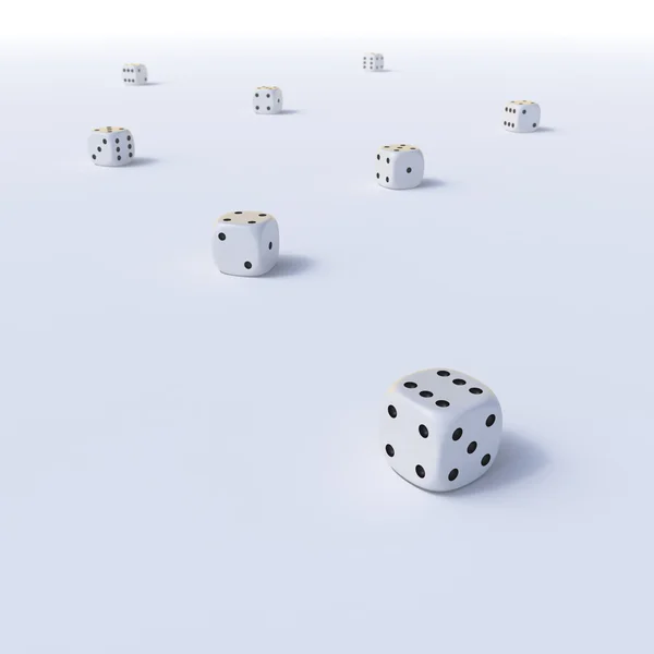Abstract dice on a flat white surface — Stock Photo, Image