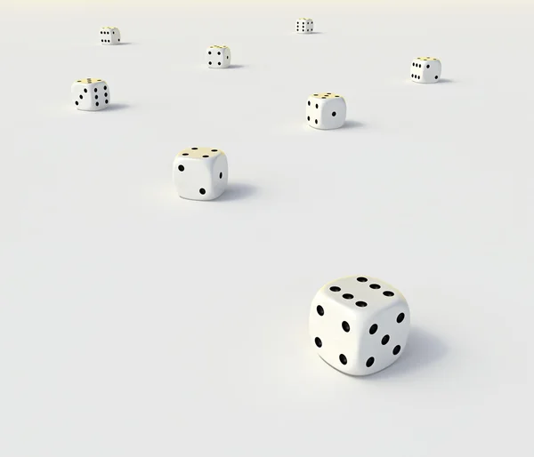 Absztrakt kocka, lapos fehér felületre — Stock Fotó