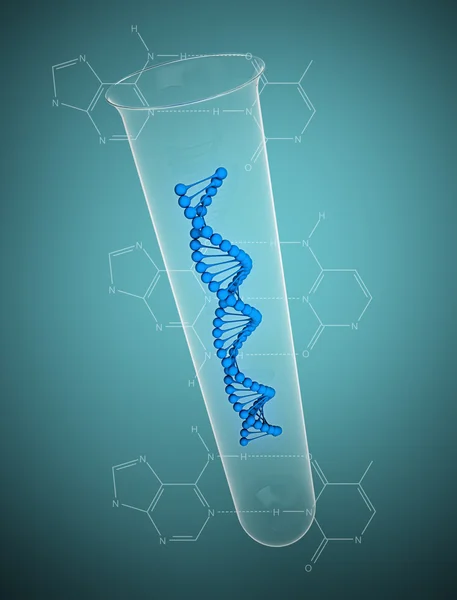 Bir test tüpünde dizesinde DNA — Stok fotoğraf