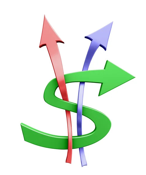 Arrows forming the dollar sign. — Stock Photo, Image