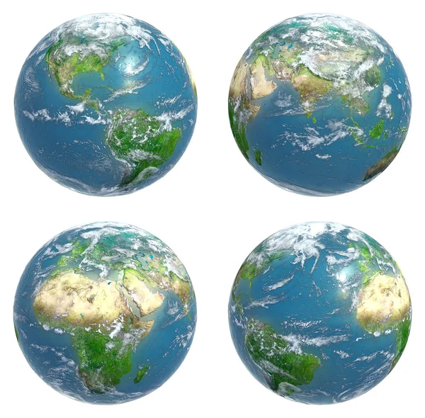 Vier Ansichten der Erde — Stockfoto