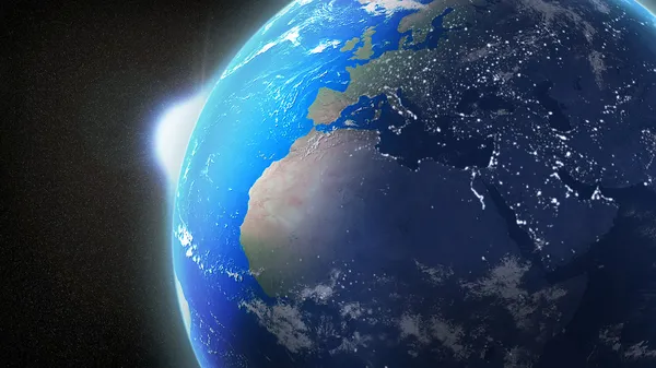 Soluppgång över jorden — Stockfoto