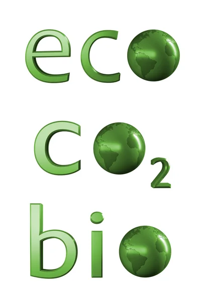 Texto 3D relacionado à ecologia — Fotografia de Stock