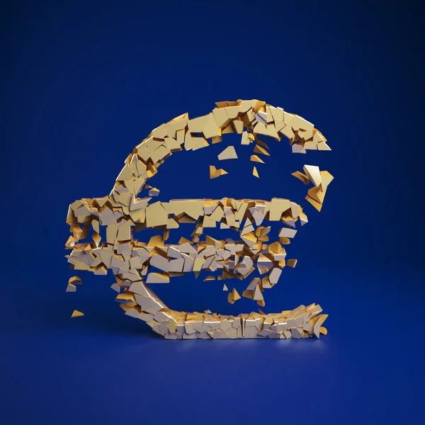 Euron valuta symbol cramles in i en hög med rubel — Stockfoto