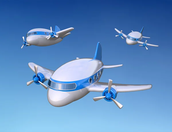 Little 3D airplanes — Stock Photo, Image