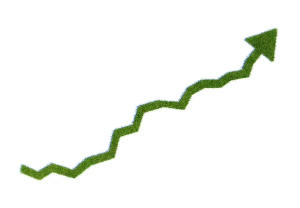 Gráfico de crescimento de grama - ilustração conceito de negócio verde — Fotografia de Stock