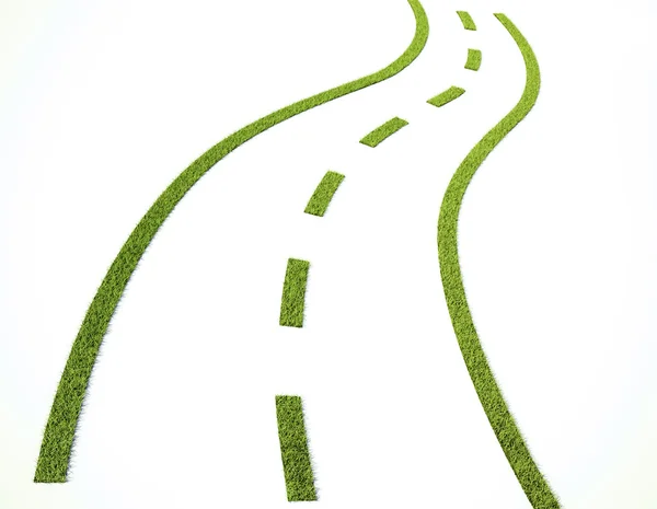 Carretera de hierba - transporte sostenible —  Fotos de Stock