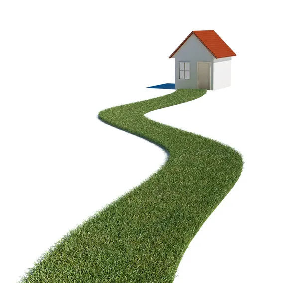 Sentiero dell'erba per una casa — Foto Stock