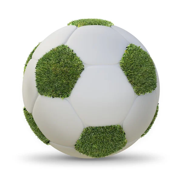 Grass covered football — Stock Photo, Image