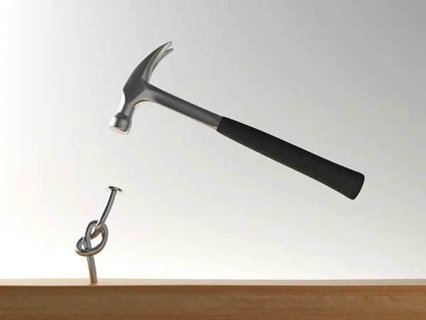 Nail and hammer — Stock Photo, Image