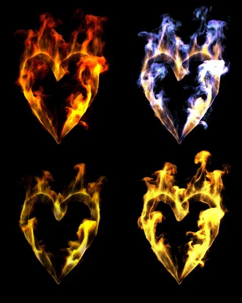 Heart shaped fires — Stock Photo, Image