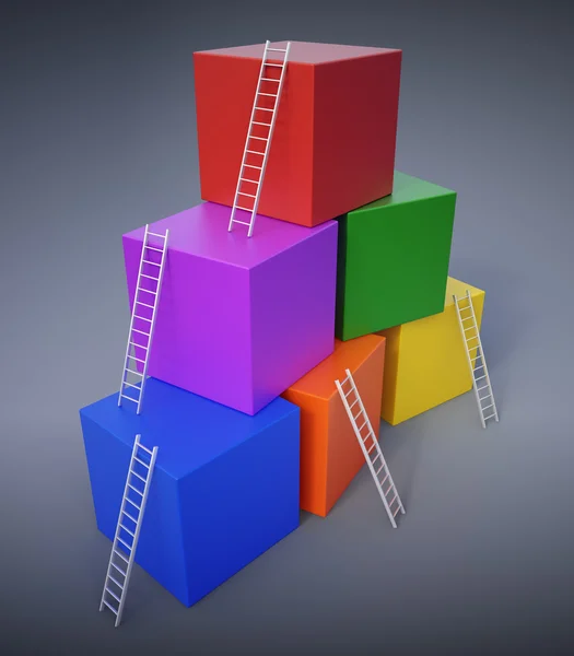 De ladders beklimmen — Stockfoto