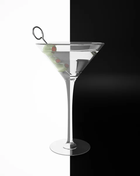 stock image Martini rendered on a black and white background