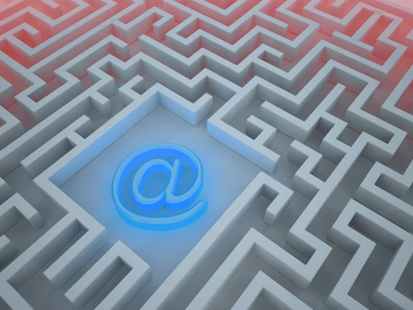 Labyrinth, das Sicherheitsprobleme im Web darstellt — Stockfoto