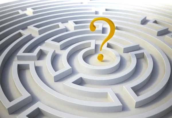 Question mark inside a maze — Stock Photo, Image