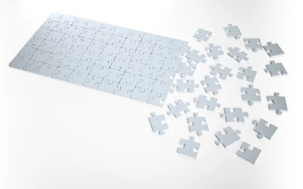 Puzzle isoliert auf weißem Hintergrund — Stockfoto