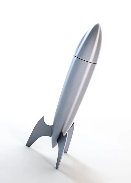 鋼の様式化された宇宙ロケット — ストック写真