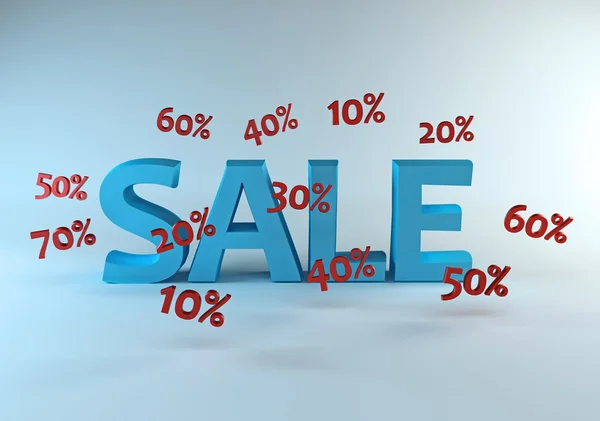 Sale with floating percentage numbers — Stock Photo, Image