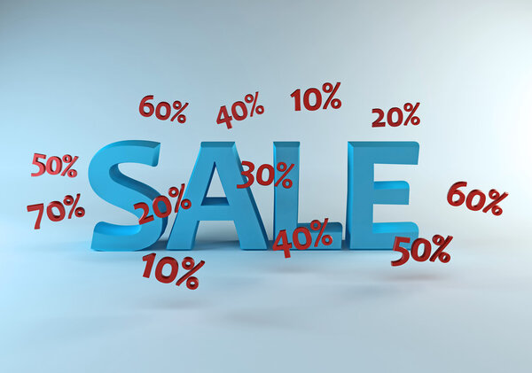 Sale with floating percentage numbers