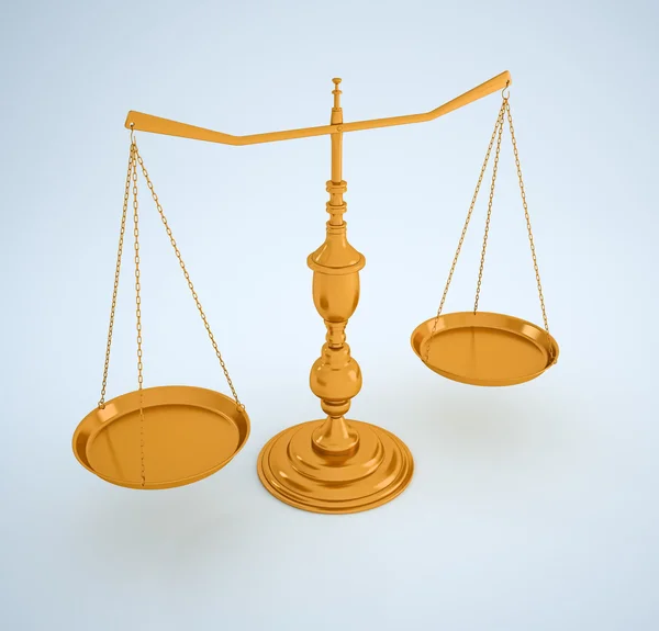 Gouden schalen-recht en rechtvaardigheid concept afbeelding — Stockfoto