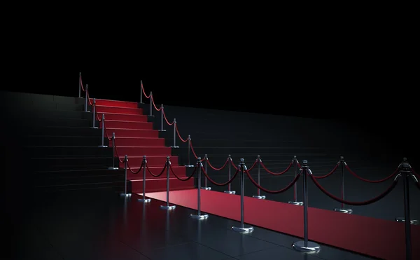 Red carpet leading up to stairs — Stock Photo, Image