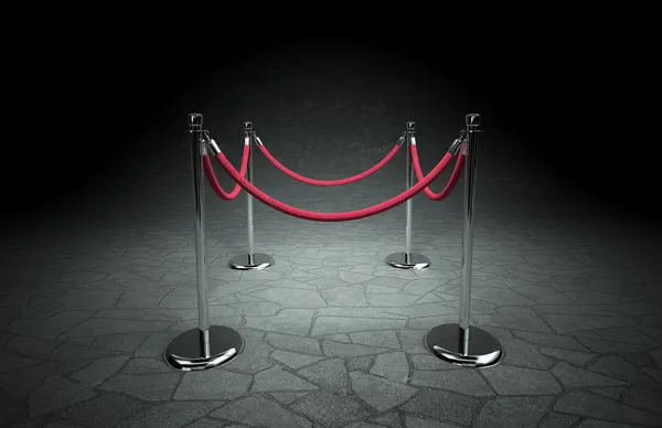 Stanchions and red rope — Stock Photo, Image