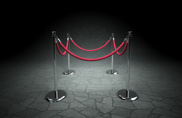 Stanchions and red rope
