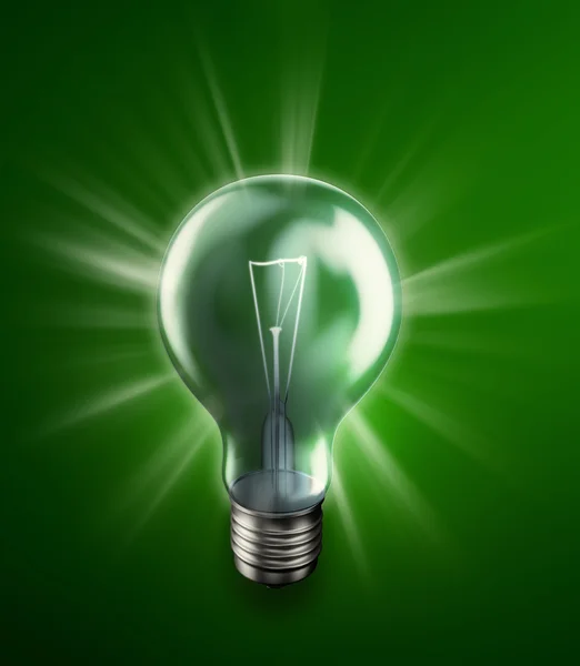Ilustração do conceito lâmpada-energia brilhante — Fotografia de Stock