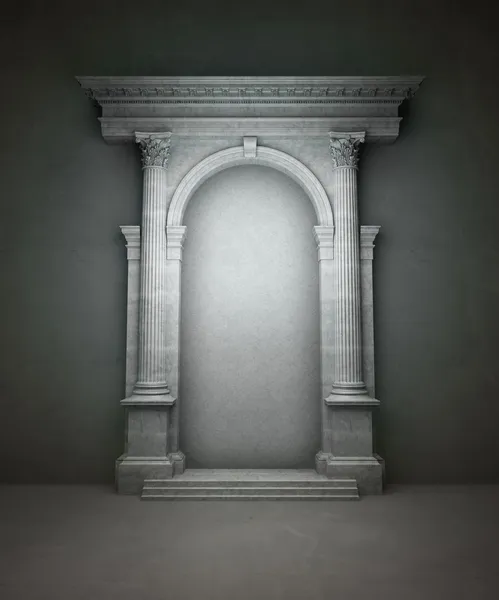 Классический портал с коринфскими колоннами и аркадой Стоковое Изображение