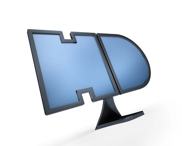 HD cetim em forma - ilustração conceito de televisão de alta definição — Fotografia de Stock