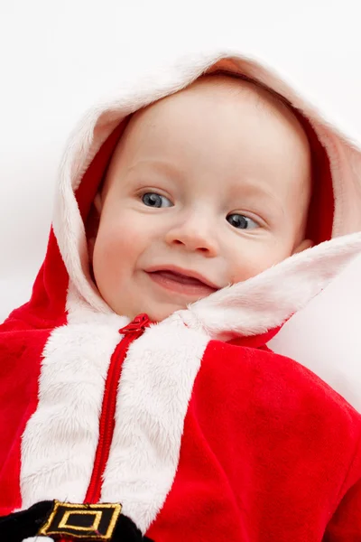 婴儿在圣诞老人服装 — 图库照片