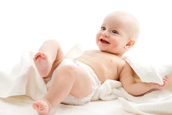 Baby in handdoeken — Stockfoto
