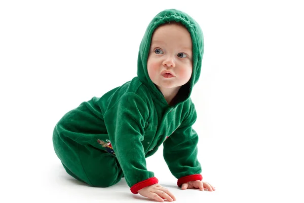 Baby in elf-kostuum — Stockfoto