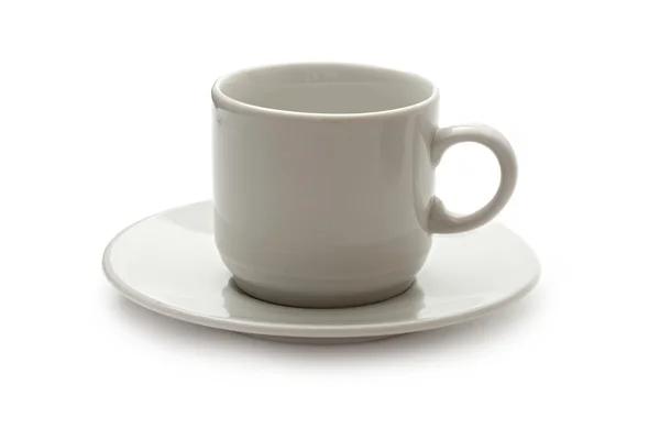 Белый набор чашки и блюдца — стоковое фото