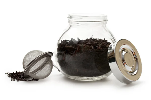 玻璃容器与茶 — 图库照片