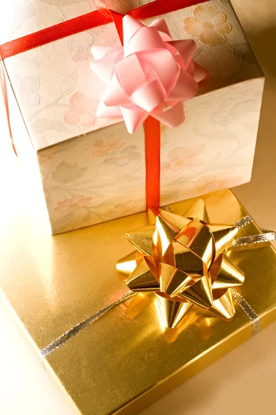 Gift boxes with bow — Stock Photo, Image