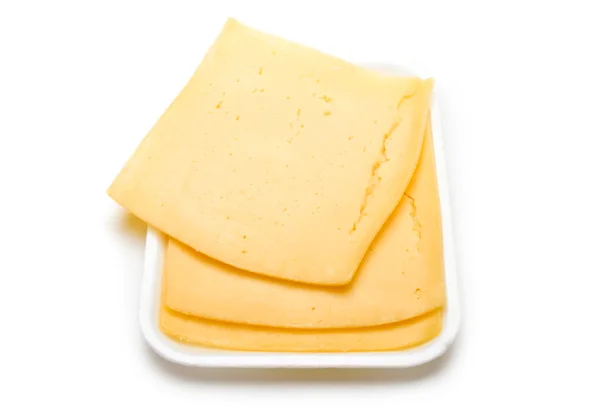 Kaas op de witte achtergrond — Stockfoto