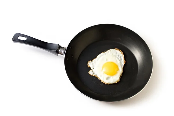 Uovo fritto in una piastra — Foto Stock