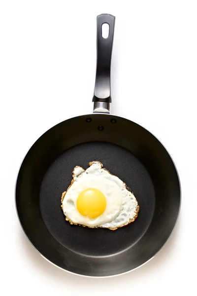 Bir kalbur içinde kızarmış yumurta — Stok fotoğraf