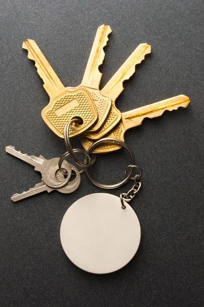 Keys on the grey background — Stock Photo, Image