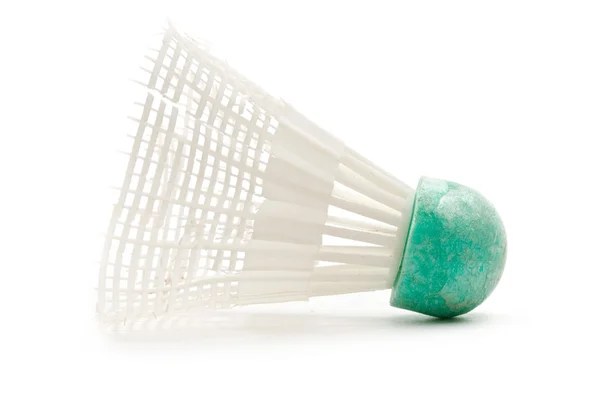 White-and-green shuttlecock — Stock Photo, Image