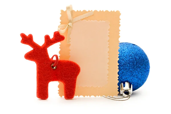 圣诞树装饰和卡 — 图库照片