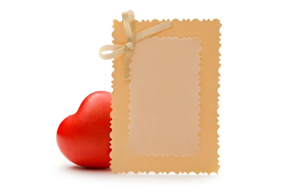 Greeting card and heart — Stock Photo, Image