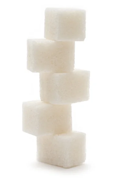 Zucker isoliert auf weißem Hintergrund — Stockfoto