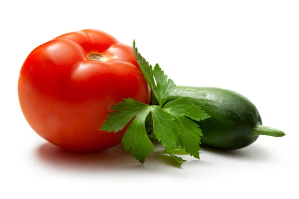Tomate, salsa, pepino — Fotografia de Stock