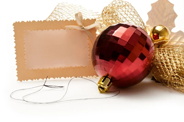 Julgran dekorationer och kort — Stockfoto