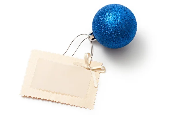 Vánoční strom dekorace a karta — Stock fotografie