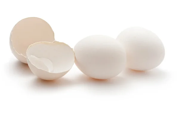 Huevos en el fondo blanco —  Fotos de Stock