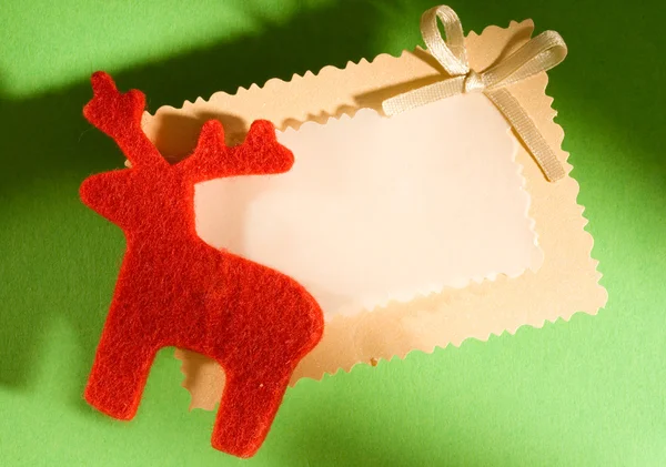 Greeting card and reindeer — Stock Photo, Image