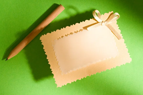 Greeting card and pencil — Stock Photo, Image